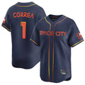 H.Astros #1 Carlos Correa Player Navy City Connect Home Limited Gdoa Stitched Jerseys
