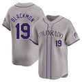C.Rockies #19 Charlie Blackmon Player Gray Limited Home Gdoa Stitched Jerseys