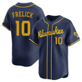 M.Brewers #10 Sal Frelick Player Navy Home Limited Gdoa Stitched Jerseys