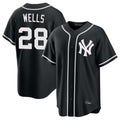 NY.Yankees #28 Austin Wells Player Black Out Game Home Stitched Jerseys