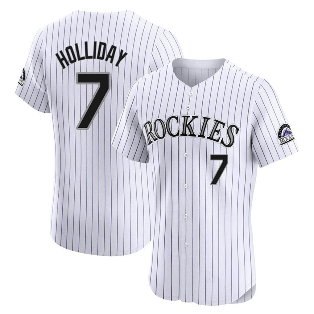 C.Rockies #7 Matt Holliday Player White Limited Elite Home Gdoa Stitched Jerseys