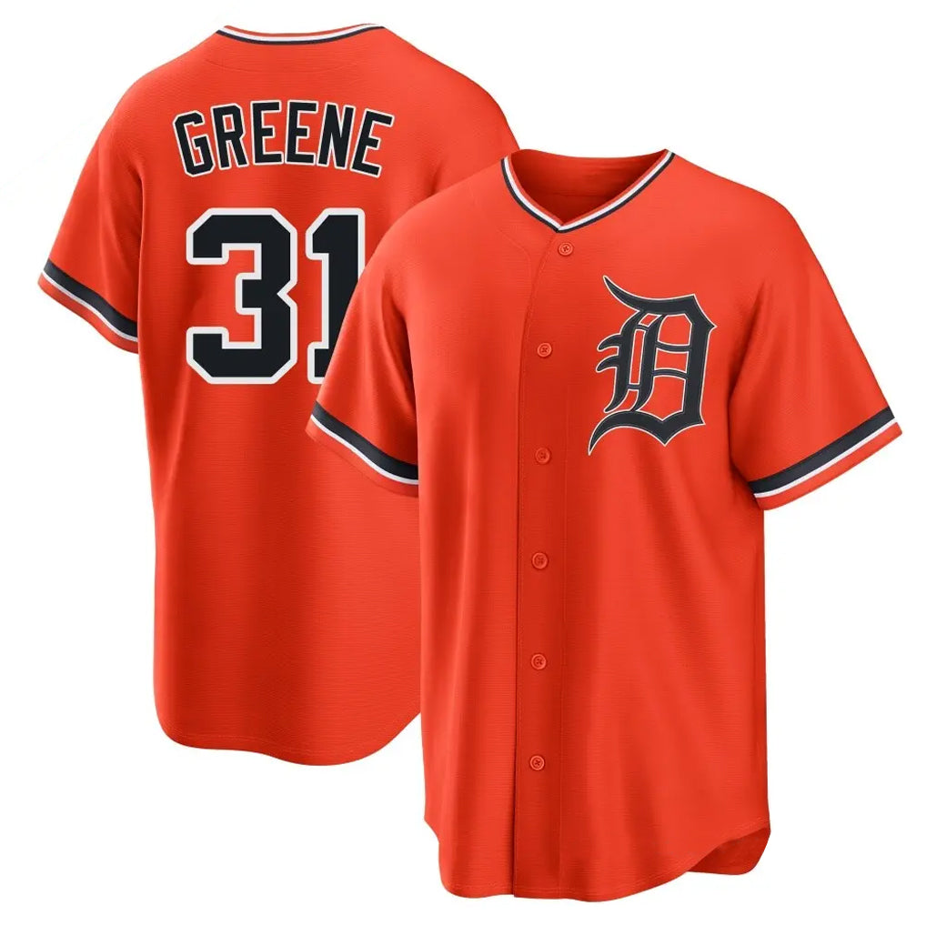 D.Tigers #31 Riley Greene Player Orange Home Game Gdoa Stitched Jerseys