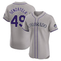 C.Rockies #49 Antonio Senzatela Player Gray Limited Elite Home Gdoa Stitched Jerseys