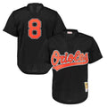 B.Orioles #8 Cal Ripken Player Black Mitchell & Ness 1997 Cooperstown Mesh Game Gdoa Stitched Jerseys