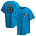 M.Marlins #28 Kyle Stowers Player Blue Home Game Gdoa Stitched Jerseys