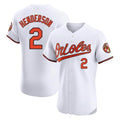 B.Orioles #2 Gunnar Henderson Player White Limited Elite Home Game Gdoa Stitched Jerseys