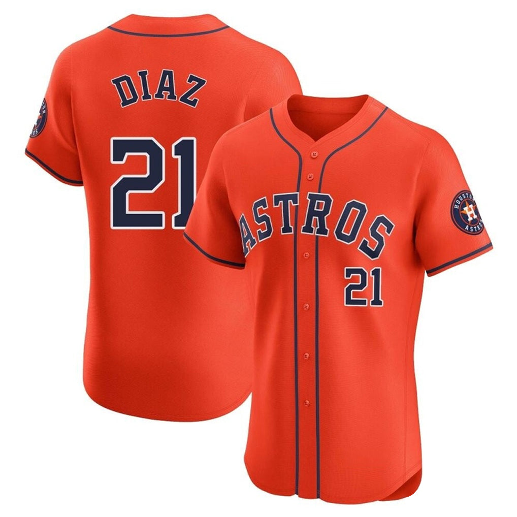 H.Astros #21 Yainer Diaz Player Orange Home Limited Elite Gdoa Stitched Jerseys