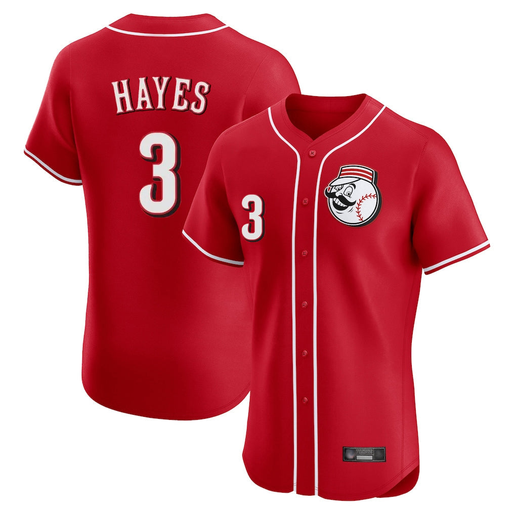 C.Reds #3 Ke'Bryan Hayes Player Red Limited Elite Home Game Gdoa Stitched Jerseys