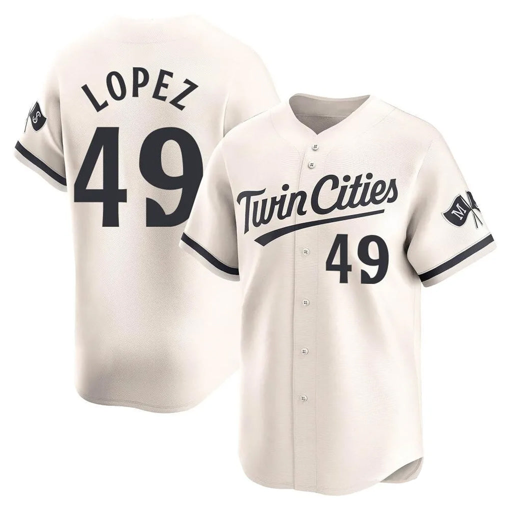M.Twins #49 Pablo Lopez Player Cream Home Limited Gdoa Stitched Jerseys