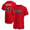 A.Braves #66 Grant Holmes Player Red Authentic Alternate Stitched Jerseys