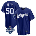 LA.Dodgers #50 Mookie Betts Player Royal World Series Meet Game Gdoa Stitched Jerseys