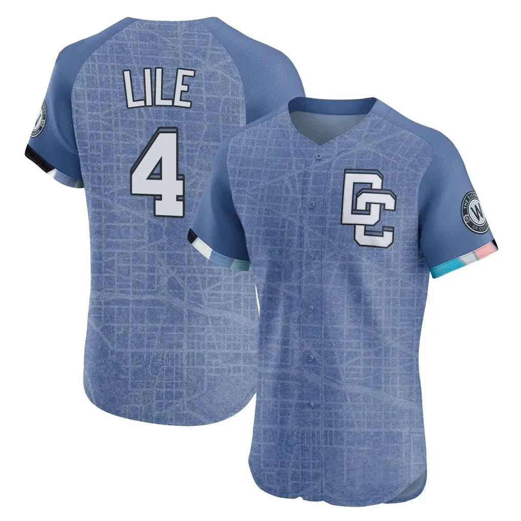 W.Nationals #4 Daylen Lile Player Blue City Connect Limited Stitched Jerseys