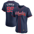 A.Braves #99 Spencer Strider Player Navy Limited Elite Home Game Gdoa Stitched Jerseys