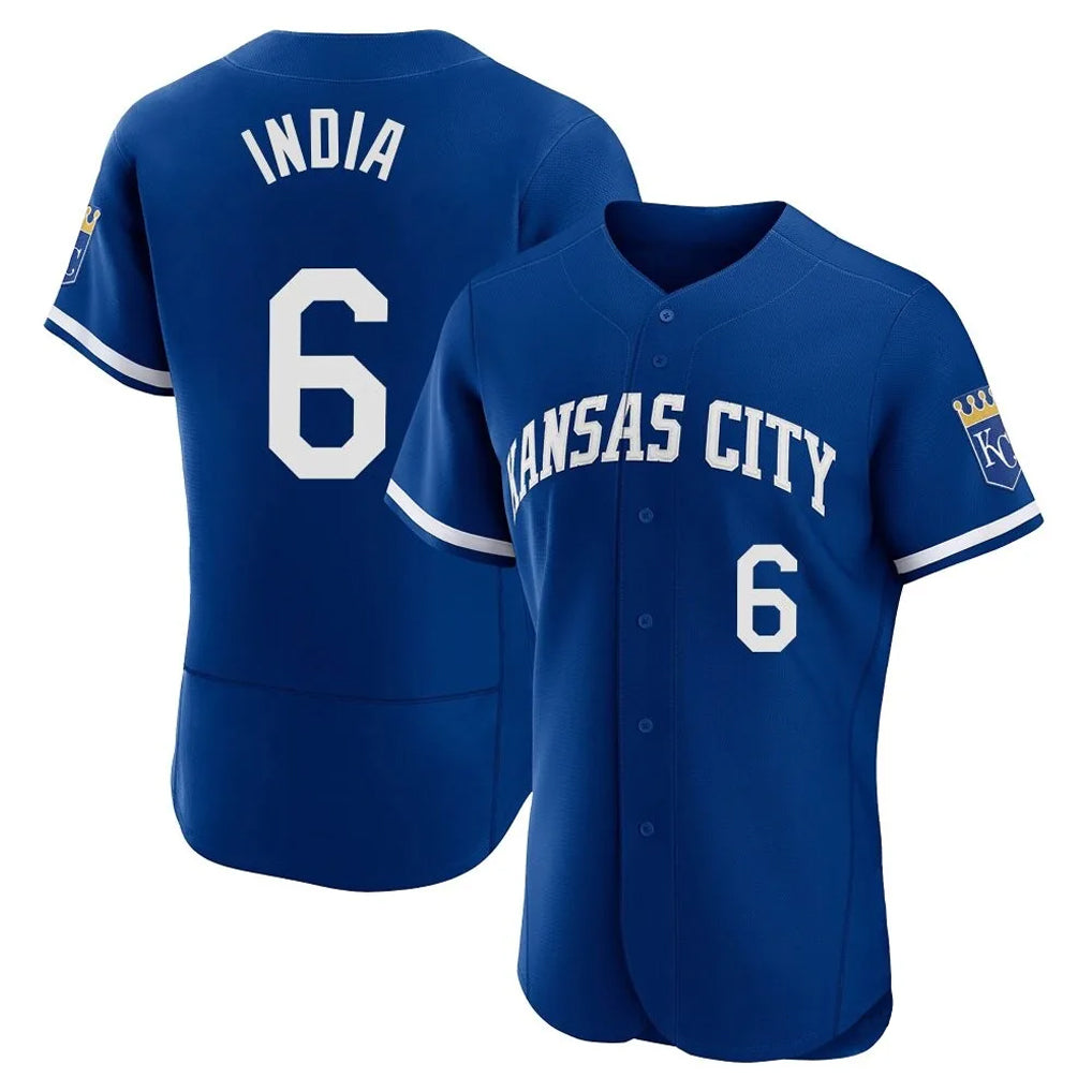 KC.Royals #6 Jonathan India Player Royal Limited Elite Home Gdoa Stitched Jerseys