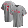 P.Phillies #7 Trea Turner Player Gray Home Game Gdoa Stitched Jerseys