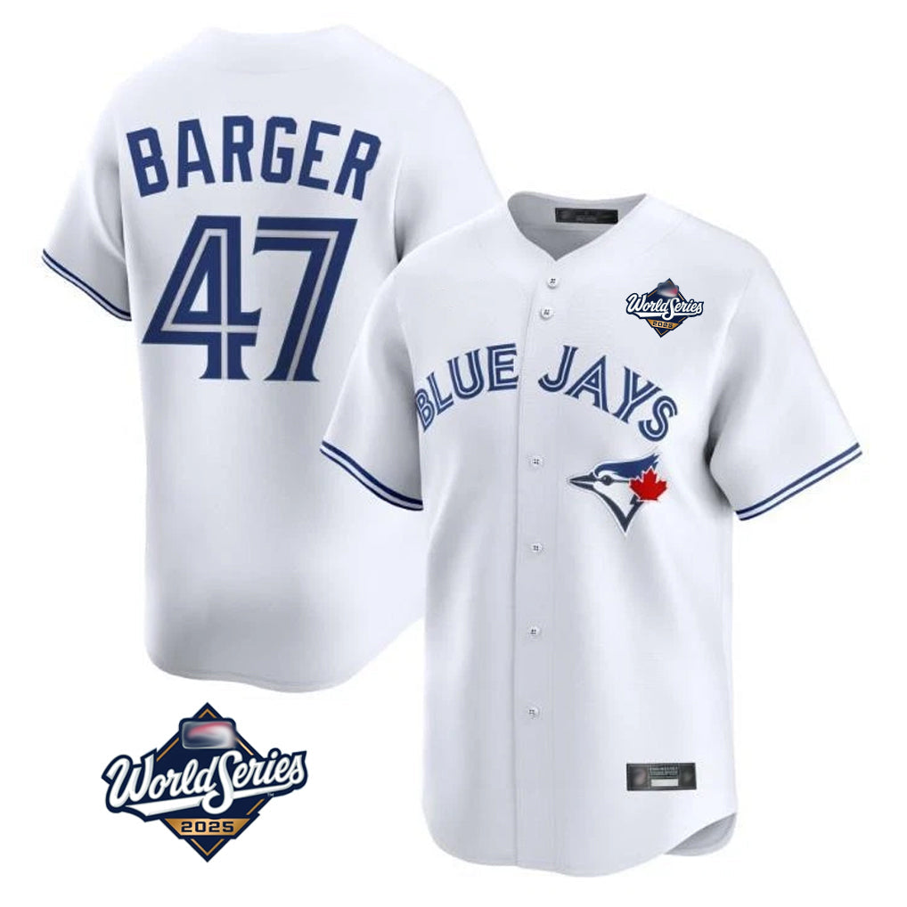 T.Blue Jays #47 Addison Barger Player White 2025 World Series Limited Stitched Jerseys