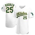 Athletics #25 Brent Rooker Player White Authentic Home Stitched Jersey