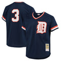 D.Tigers #3 Alan Trammell Player Navy Mitchell & Ness 1984 Mesh Batting Practice  T-shirt Gdoa Stitched Jerseys