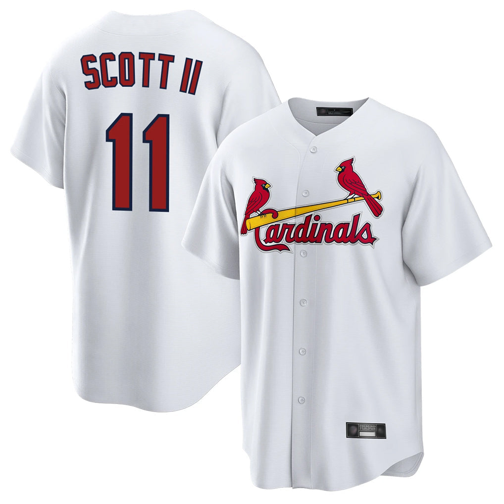 St. Louis Cardinals #11 Victor Scott II Player White Home Game Gdoa Stitched Jerseys