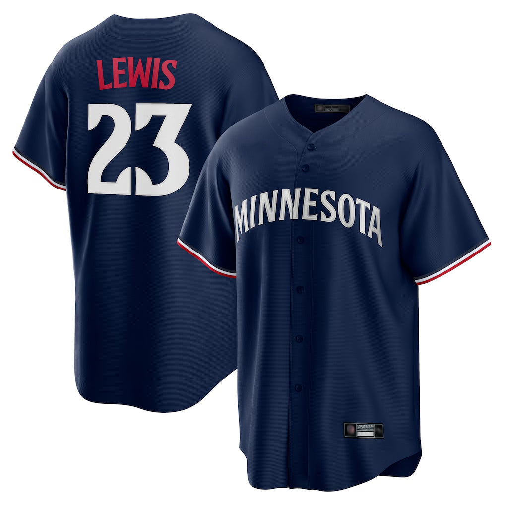 M.Twins #23 Royce Lewis Player Navy Replica Alternate Home Gdoa Stitched Jerseys