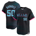 M.Marlins #50 Agustin Ramirez Player Black City Connect Home Limited Gdoa Stitched Jerseys