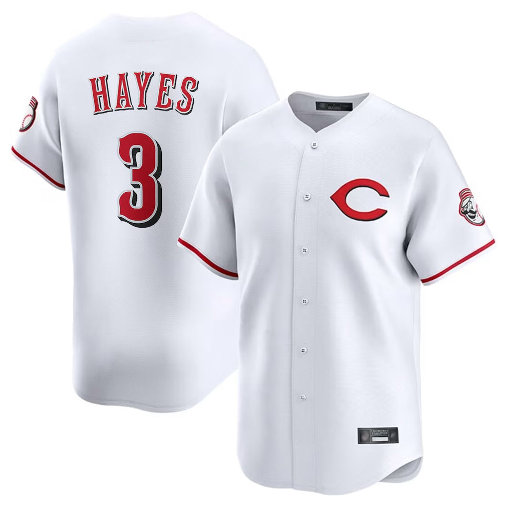 C.Reds #3 Ke'Bryan Hayes Player White Limited Home Gdoa Stitched Jerseys