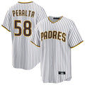 S.Diego Padres #58 Wandy Peralta Player White Home Game Stitched Jerseys