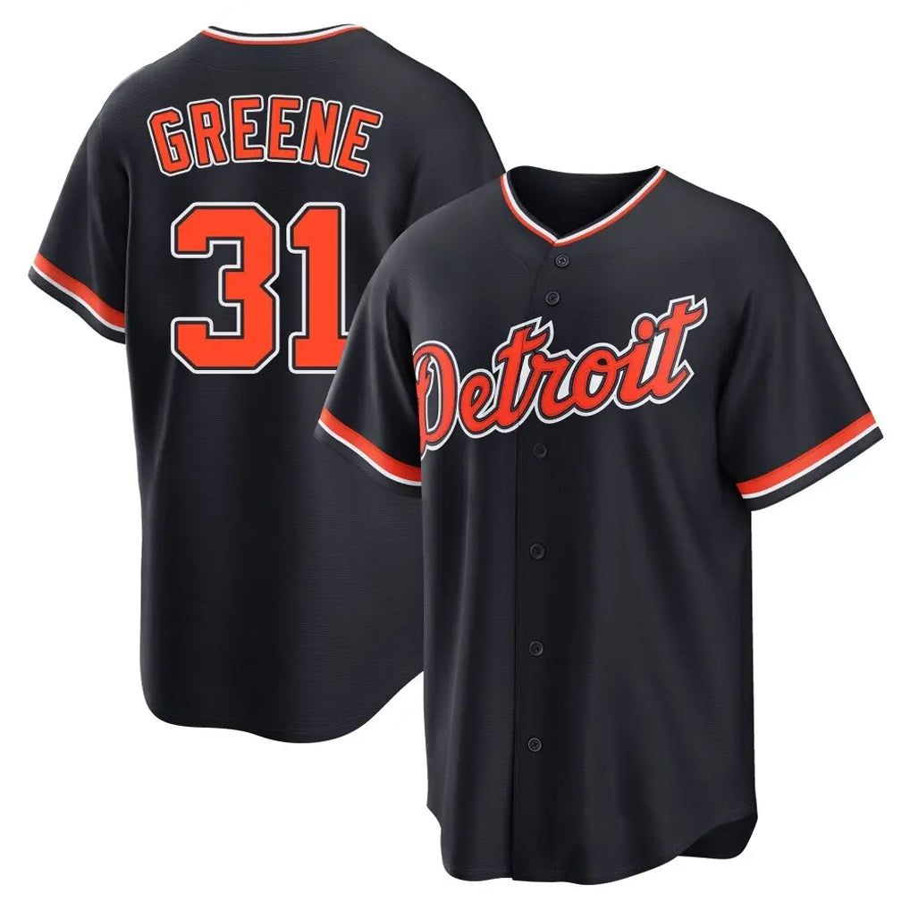 D.Tigers #31 Riley Greene Player Navy Home Game Gdoa Stitched Jerseys