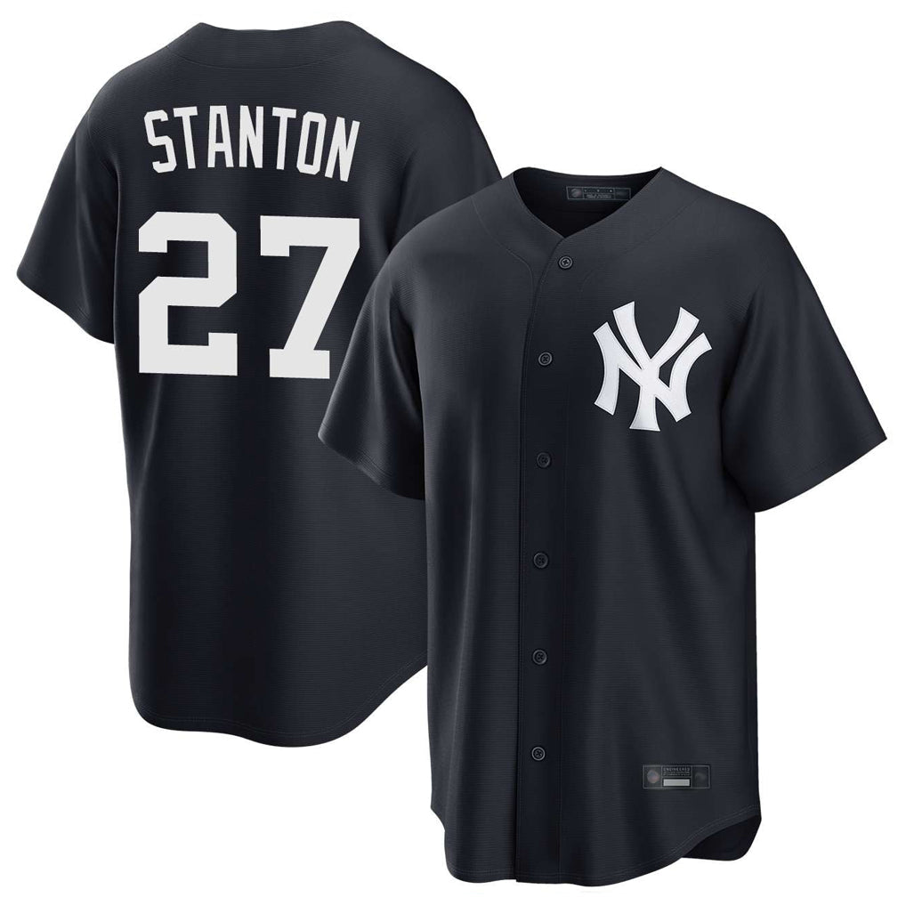 NY.Yankees #27 Giancarlo Stanton Player Navy Game Gdoa Stitched Jerseys