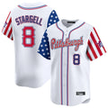 P.Pirates #8 Willie Stargell Player White 2025 Independence Day Vapor Premier Limited Stitched Jerseys