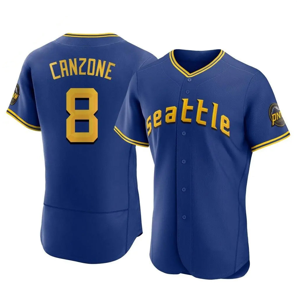 S.Mariners #8 Dominic Canzone Player Royal City Connect Home Limited Elite Stitched Jerseys