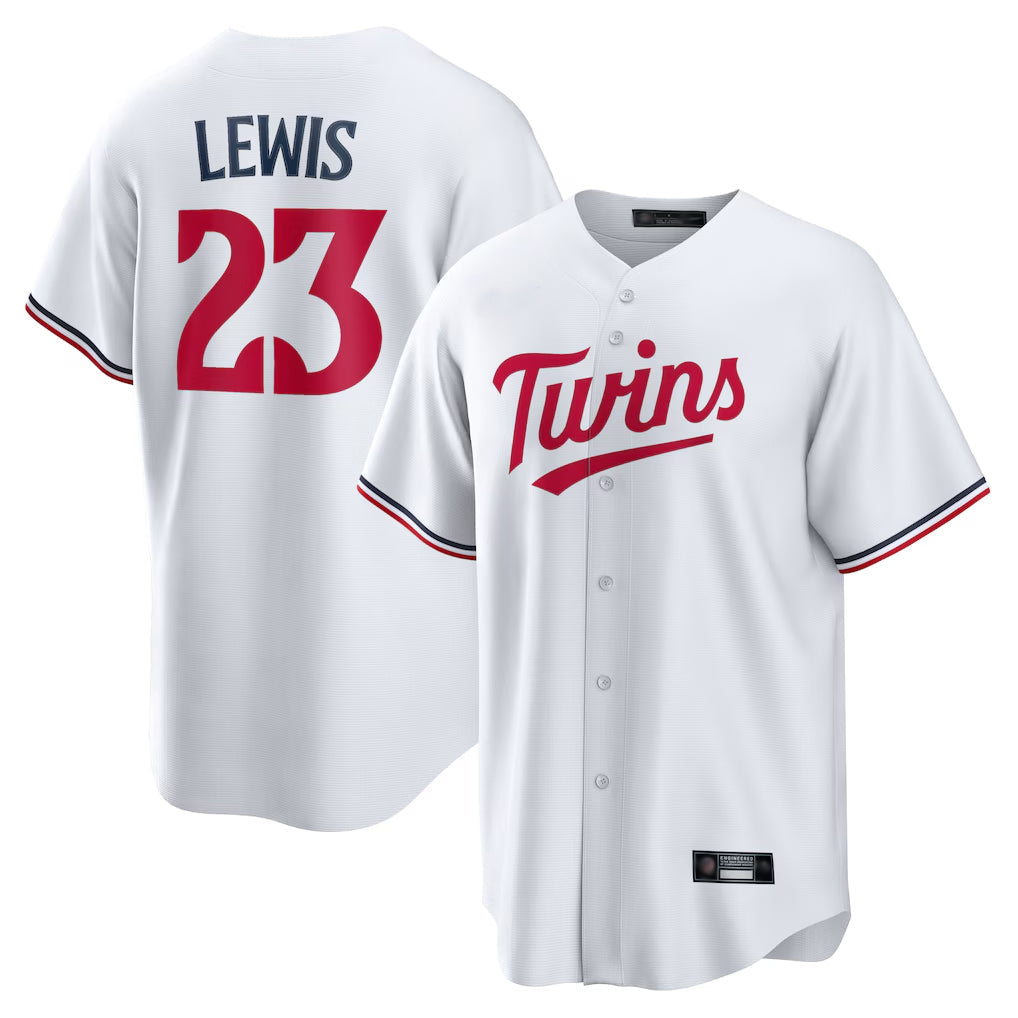 M.Twins #23 Royce Lewis Player White Home Game Gdoa Stitched Jerseys