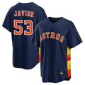 H.Astros #53 Cristian Javier Player Navy Home Game Gdoa Stitched Jerseys