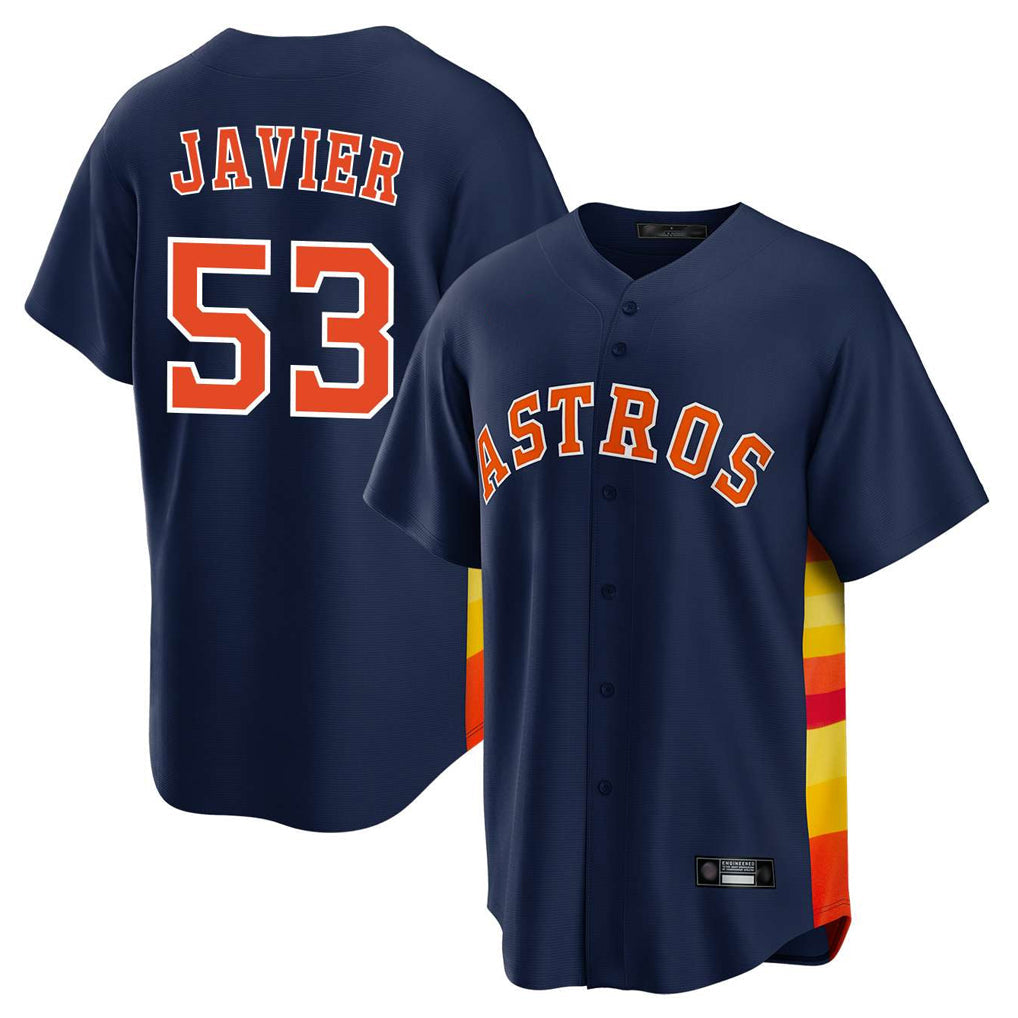 H.Astros #53 Cristian Javier Player Navy Home Game Gdoa Stitched Jerseys