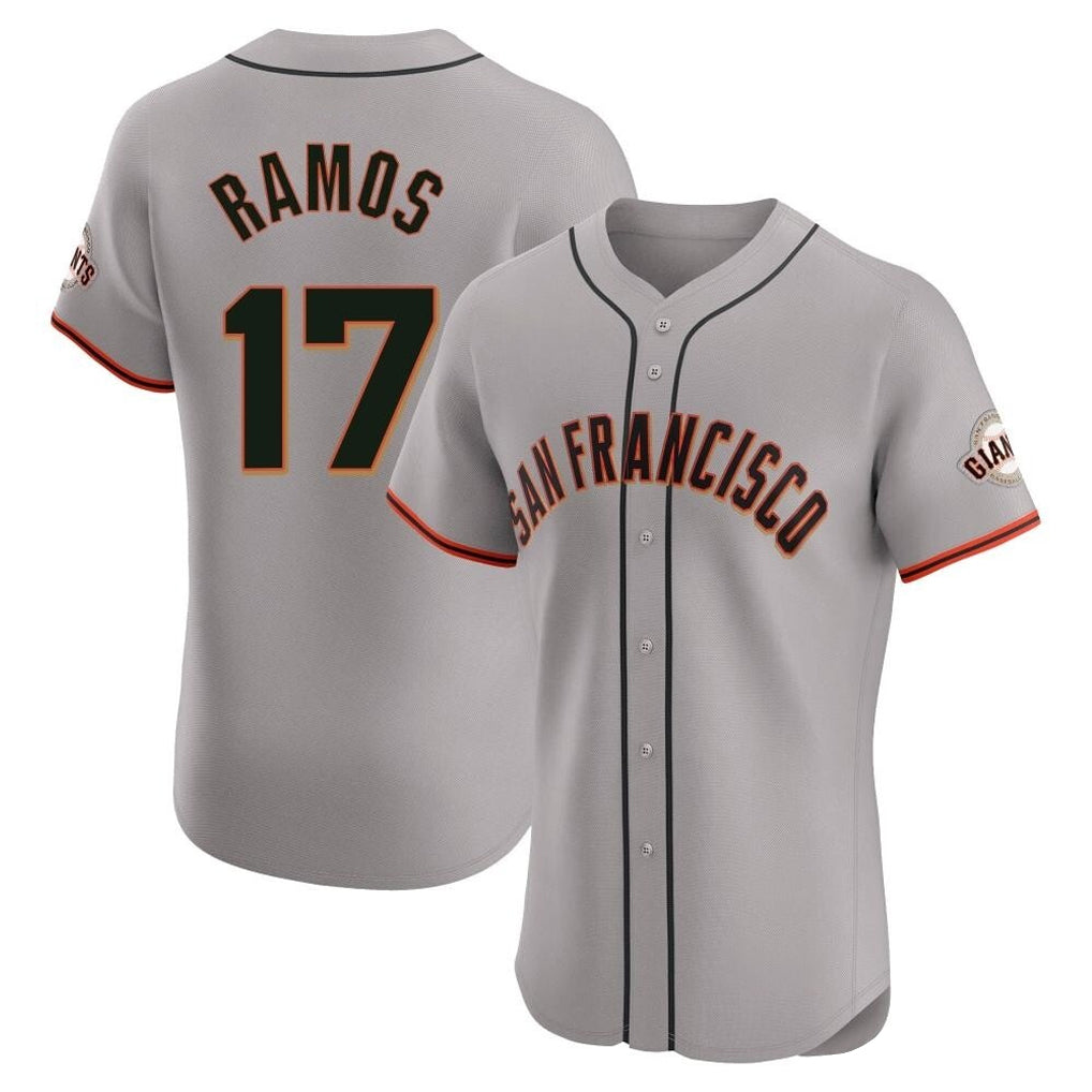 SF.Giants #17 Heliot Ramos Player Gray Home Limited Elite Stitched Jerseys