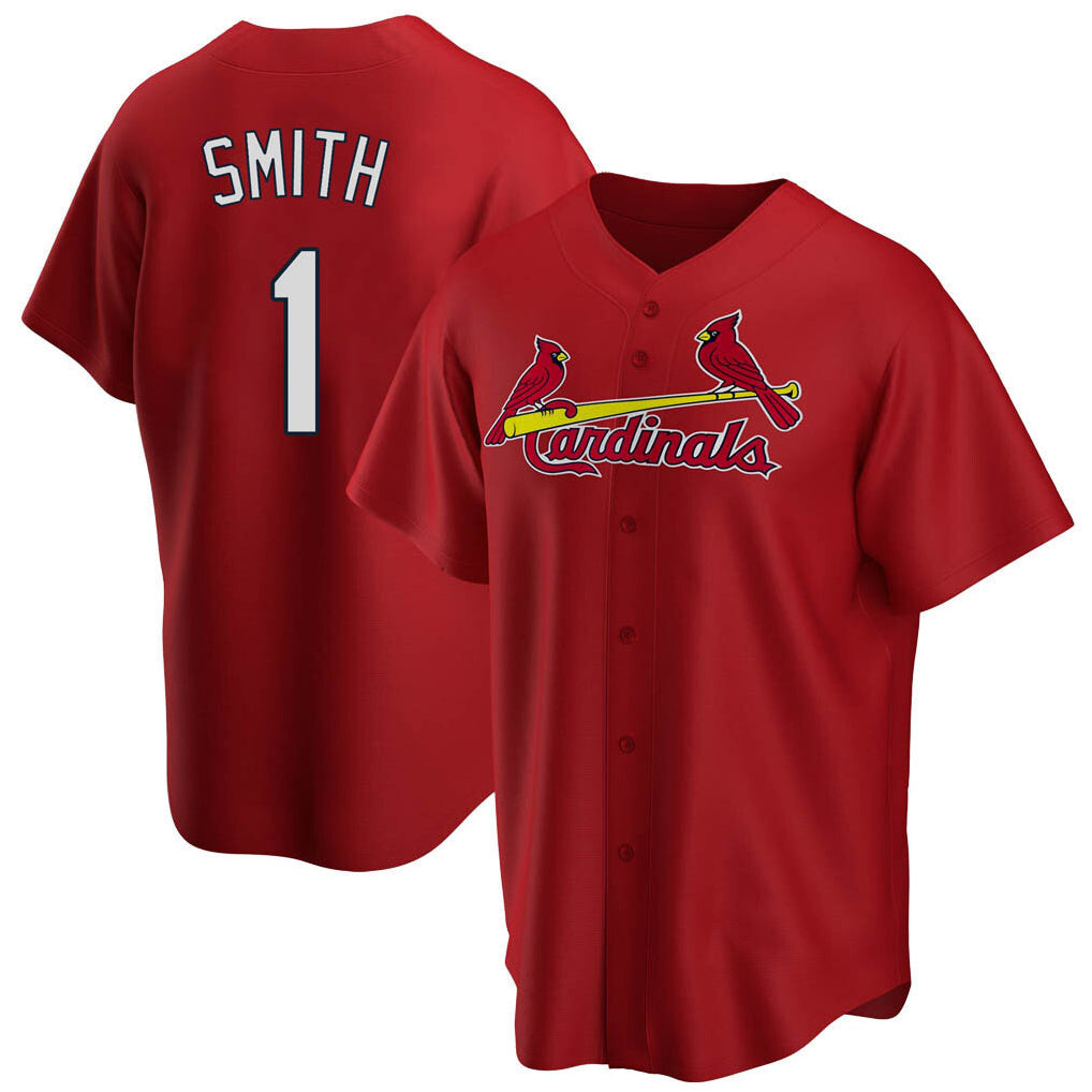 St. Louis Cardinals #1 Ozzie Smith Player Red Home Game Gdoa Stitched Jerseys