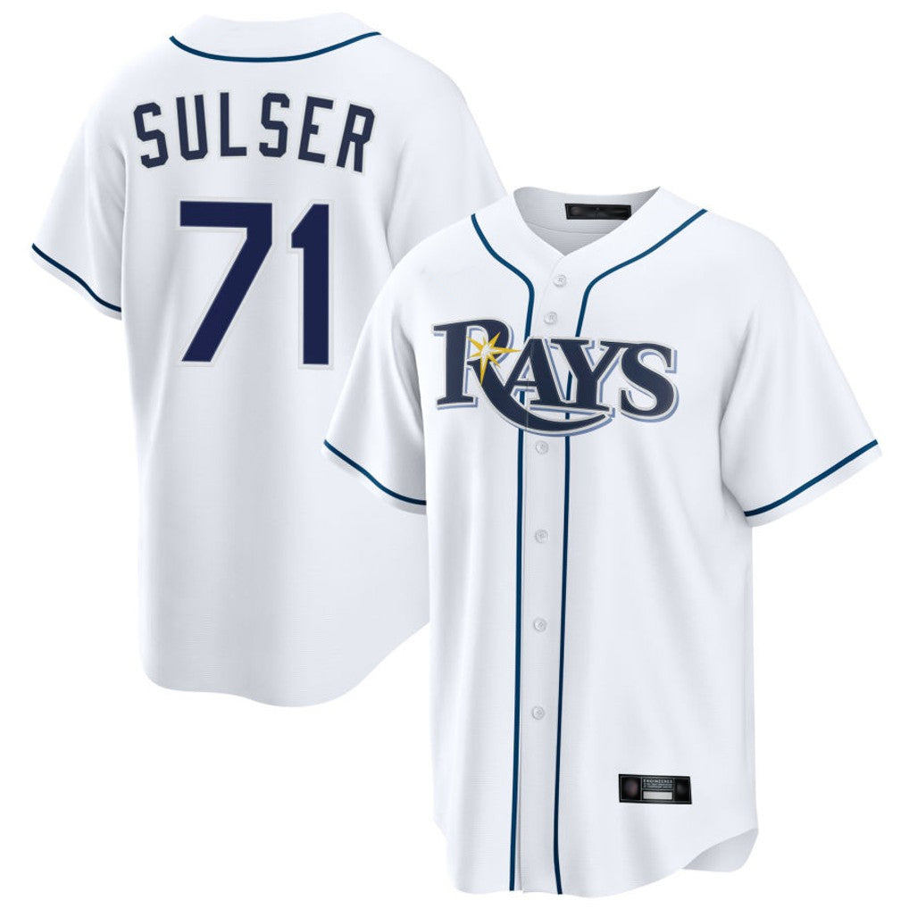 T.Bay Rays #71 Cole Sulser Player White Home Game Stitched Jerseys
