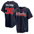 A.Braves #30 Drake Baldwin Player Navy Home Game Gdoa Stitched Jerseys