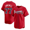 A.Braves #77 Joe Jimenez Player Red Limited Home Game Gdoa Stitched Jerseys