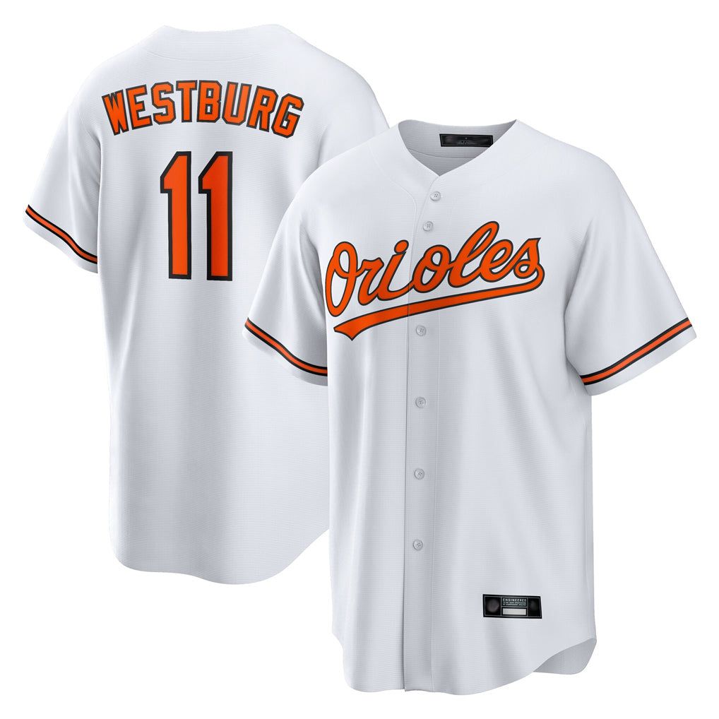 B.Orioles #11 Jordan Westburg Player White Home Game Gdoa Stitched Jerseys