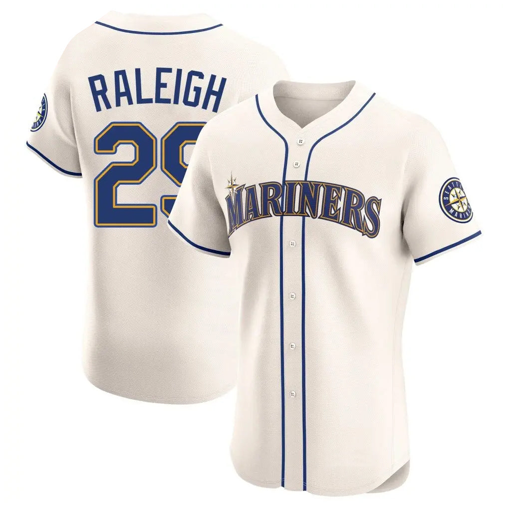 S.Mariners #29 Cal Raleigh Player Cream Home Limited Elite Stitched Jerseys