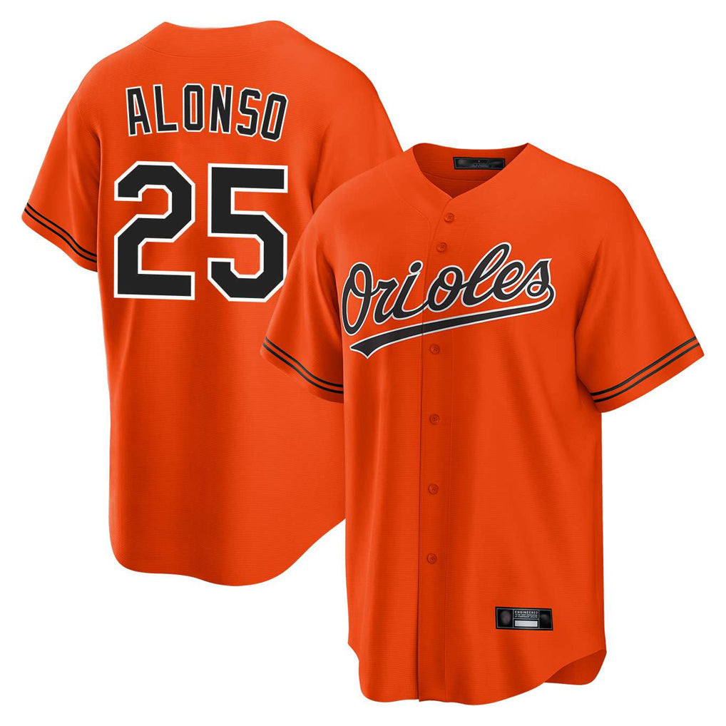 B.Orioles #25 Pete Alonso Player Orange Home Game Gdoa Stitched Jerseys