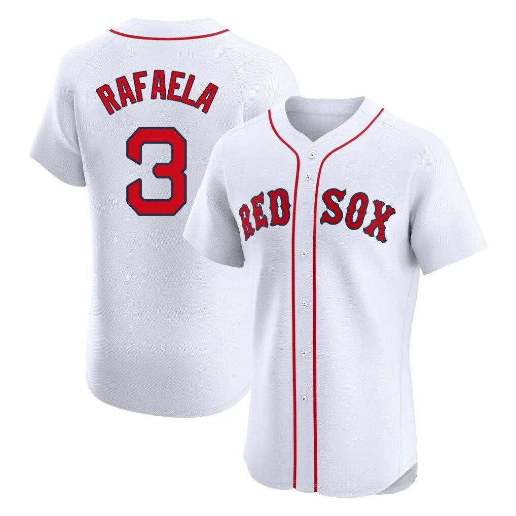 B.Red Sox #3 Ceddanne Rafaela Player White Limited Elite Home Game Gdoa Stitched Jerseys