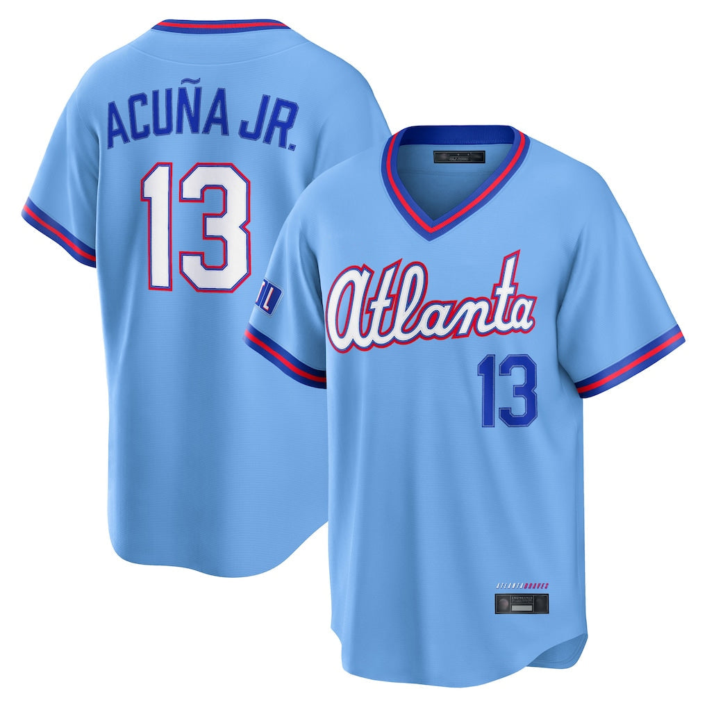 A.Braves #13 Ronald Acuna Jr Player Powder Blue 2026 City Connect T-shirt Home Game Gdoa Stitched Jerseys