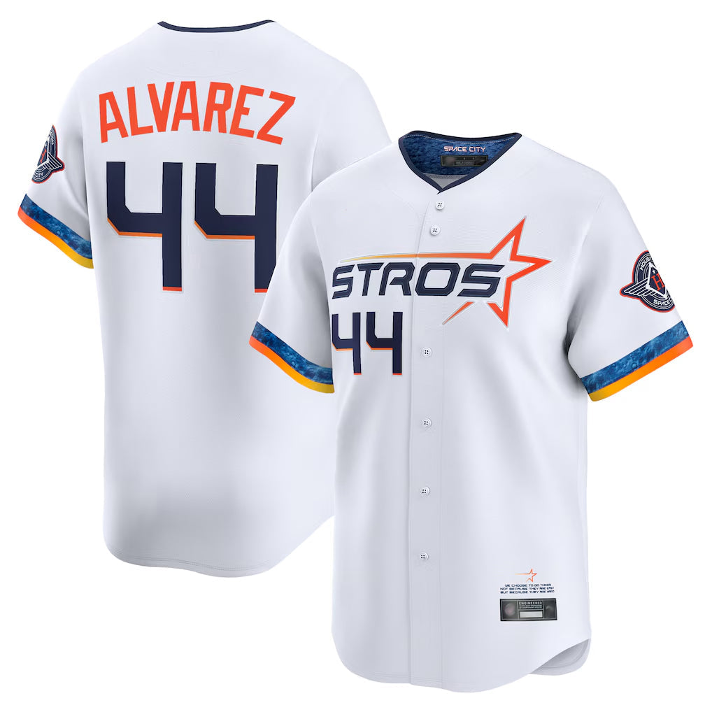 H.Astros #44 Yordan Alvarez Player White City Connect Limited Home Gdoa Stitched Jerseys