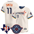 H.Astros #11 Cam Smith Player Cream City Connect Texas Patch Vapor Premier Limited Home Gdoa Stitched Jerseys