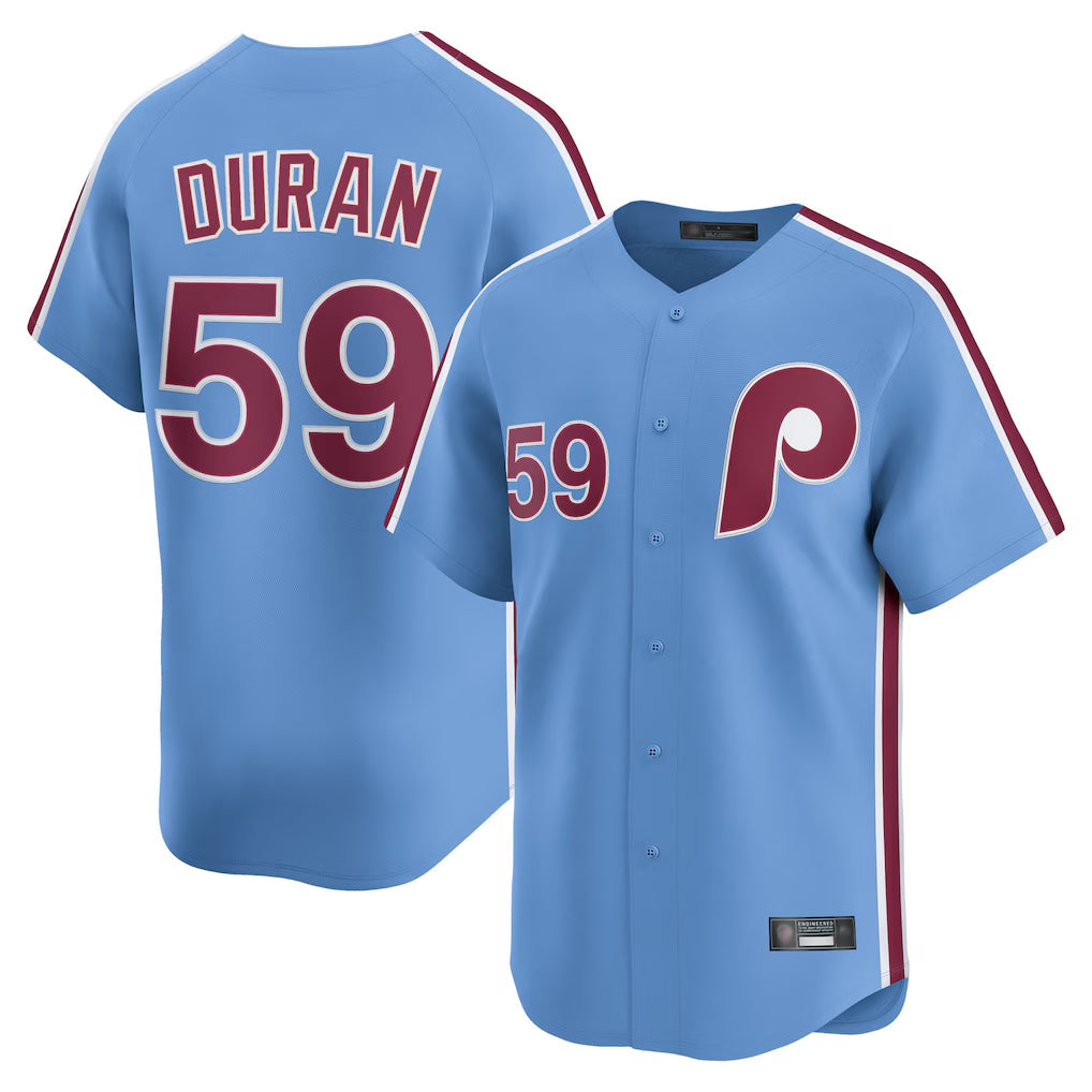 P.Phillies #59 Jhoan Duran Player Light Blue Home Limited Stitched Jerseys