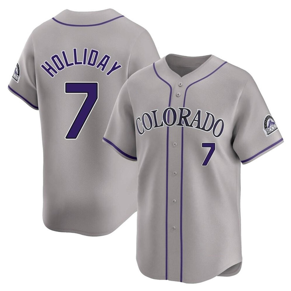 C.Rockies #7 Matt Holliday Player Gray Limited Home Gdoa Stitched Jerseys