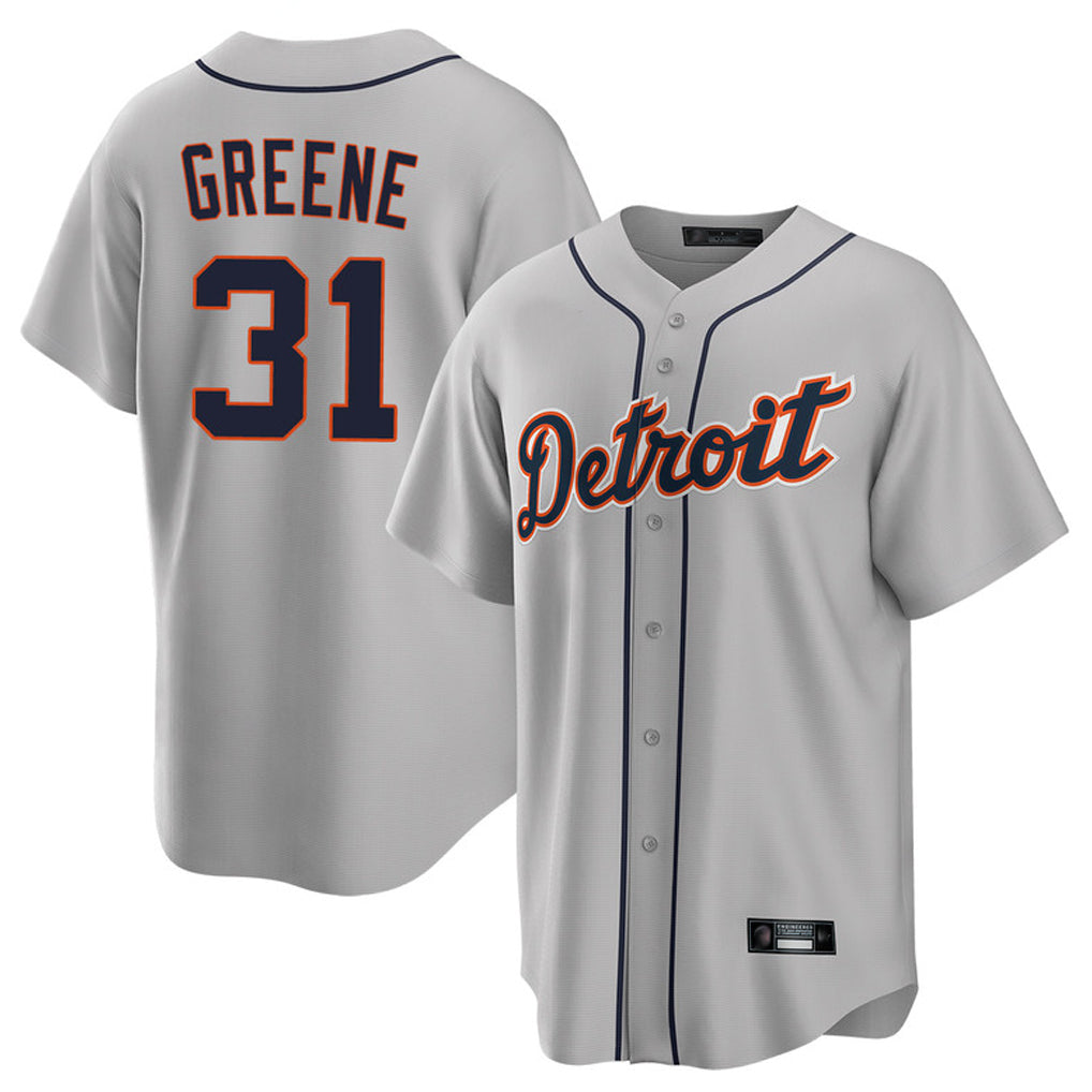 D.Tigers #31 Riley Greene Player Gray Home Game Gdoa Stitched Jerseys