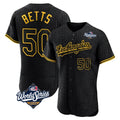 LA.Dodgers #50 Mookie Betts Player Black World Series Snake Skin City Limited Elite Home Gdoa Stitched Jerseys